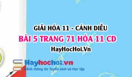 Giải bài 5 trang 71 Hóa 11 Cánh Diều SGK